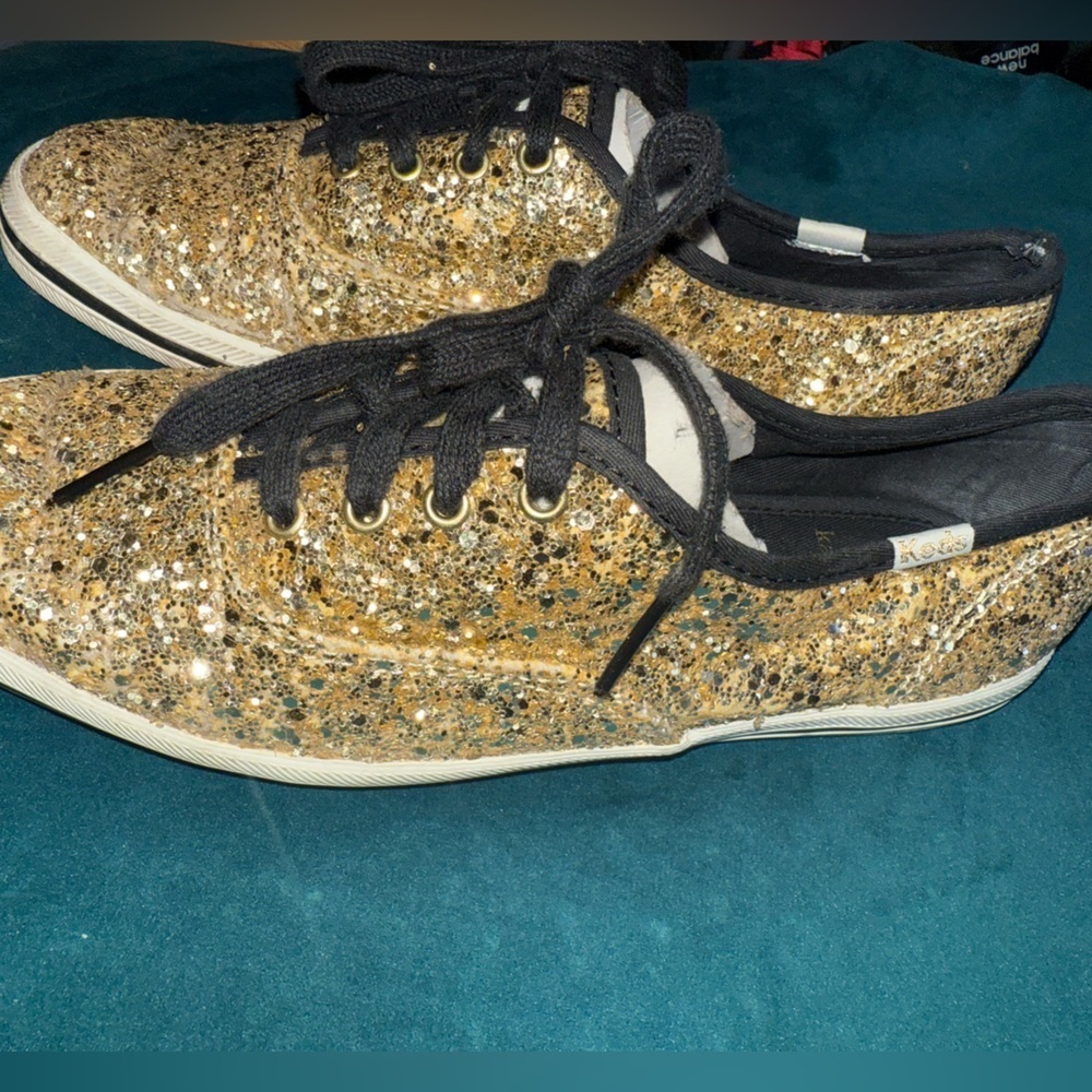 Kate Spade X Keds- Gold Glitter Women's Sneakers - Picture 1 of 6